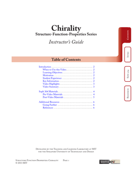 Chirality Instructor Guide