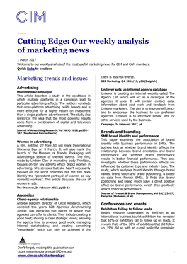 Our Weekly Analysis of Marketing News