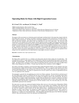 Operating Rules for Dams with High Evaporation Losses