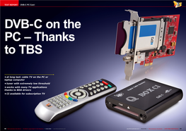 DVB-C on the PC – Thanks to TBS