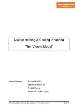 District Heating & Cooling in Vienna