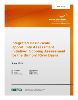 Scoping Assessment for the Bighorn River Basin