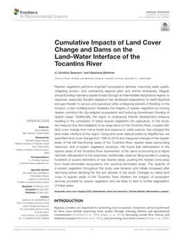 Cumulative Impacts of Land Cover Change and Dams on the Land–Water Interface of the Tocantins River
