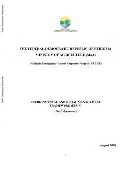 Ethiopia Emergency Locust Response Project (EELRP)