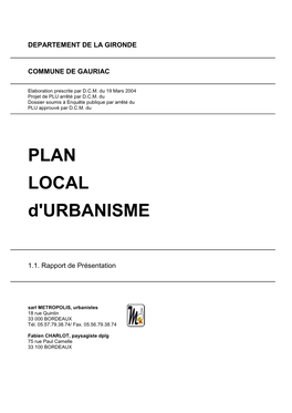 1.1 Rapport Présentation Gauriac