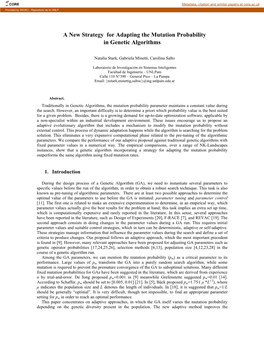 A New Strategy for Adapting the Mutation Probability in Genetic Algorithms