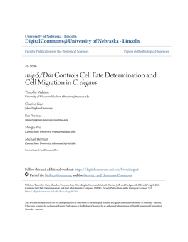 Mig-5/Dsh</I> Controls Cell Fate Determination and Cell Migration In