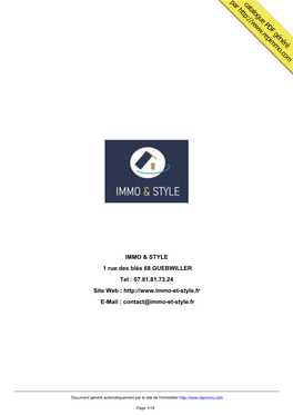 Catalogue Immobilier De IMMO & STYLE