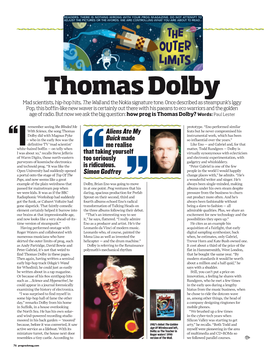 Thomas Dolby Mad Scientists, Hip-Hop Hits, the Wall and the Nokia Signature Tone