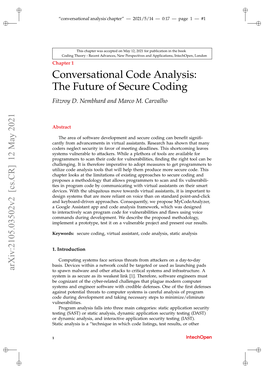Conversational Code Analysis: the Future of Secure Coding Fitzroy D