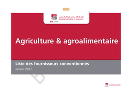 Agriculture & Agroalimentaire