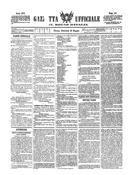 Gazzetta Ufficiale Del Regno D'italia N. 141 Del 22 Maggio 1870 Parte