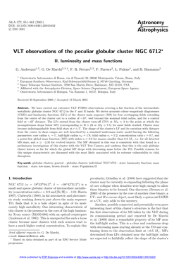 VLT Observations of the Peculiar Globular Cluster NGC 6712?