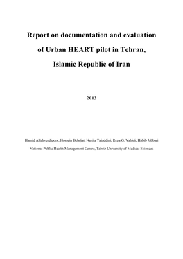 Urban HEART Evaluation Report Iran