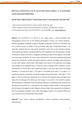 Basin-Scale Contributions of Cr, Ni and Co from Ortegal Complex To