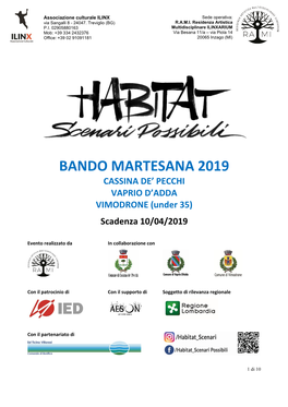 BANDO MARTESANA 2019 CASSINA DE’ PECCHI VAPRIO D’ADDA VIMODRONE (Under 35)