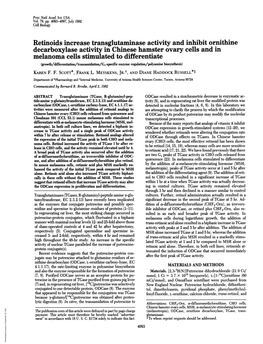 Retinoids Increase Transglutaminase Activity Andinhibit Ornithine