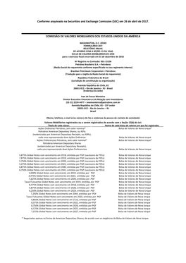 Conforme Arquivado Na Securities and Exchange Comission (SEC) Em 26 De Abril De 2017