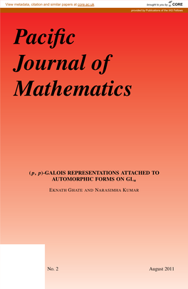 (P,P)-Galois Representations Attached to Automorphic Forms On