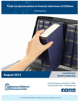 Truth-Lie Conversations in Forensic Interviews of Children: a Bibliography August 2012