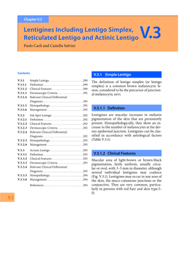 Lentigines Including Lentigo Simplex, Reticulated Lentigo and Actinic Lentigo V.3 Paolo Carli and Camilla Salvini