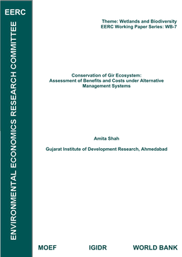 Conservation of Gir Ecosystem: Assessment of Benefits and Costs Under Alternative Management Systems