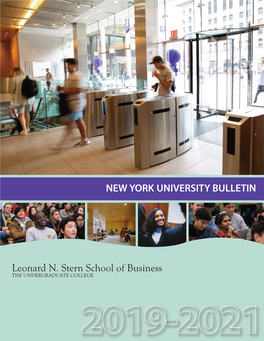 NEW YORK UNIVERSITY BULLETIN Leonard N. Stern School of Business