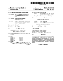 (12) United States Patent (10) Patent No.: US 8.614,268 B2 Lundquist Et Al