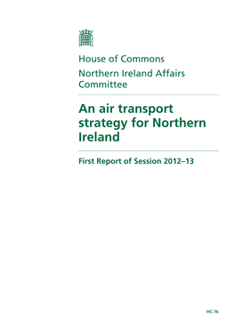 An Air Transport Strategy for Northern Ireland