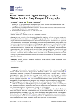 Three Dimensional Digital Sieving of Asphalt Mixture Based on X-Ray Computed Tomography