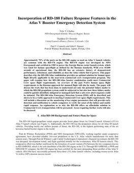 Incorporation of RD-180 Failure Response 2011