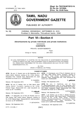 Tamil Nadu Government Gazette