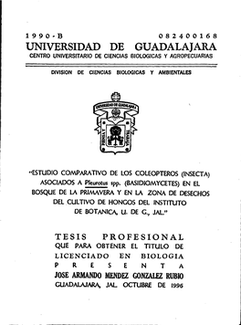 Universidad De Guadalajara Centro Universitario De Ciencias Biologicas Y Agropecuarias
