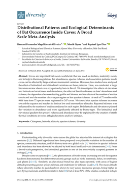 Distributional Patterns and Ecological Determinants of Bat Occurrence Inside Caves: a Broad Scale Meta-Analysis