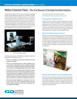 Weber Contrast Class – the True Measure of Sunlight Readable Displays