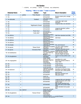 Iris Garden * X (Hybrid); Var