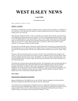 West Ilsley News