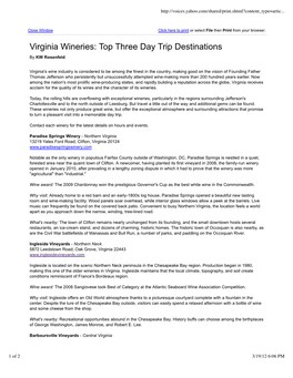 Virginia Wineries: Top Three Day Trip Destinations by KW Rosenfeld