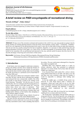 A Brief Review on PADI Encyclopedia of Recreational Diving