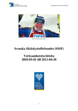 (SSSF) Verksamhetsberättelse 2010-05-01 Till 2011-04-30