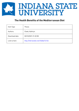 The Health Benefits of the Mediterranean Diet