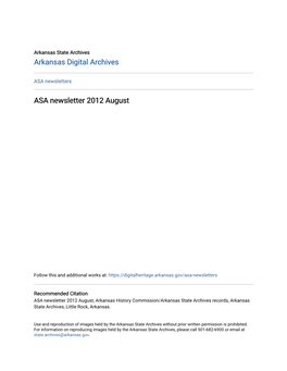 ASA Newsletter 2012 August