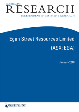 Egan Street Resources Limited (ASX: EGA)