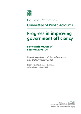 Progress in Improving Government Efficiency