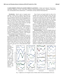 Cassini Observations of Saturn's Irregular Moons. T