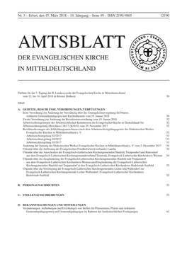 Amtsblatt Der Evangelischen Kirche in Mitteldeutschland