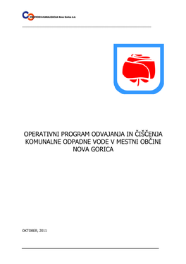 Operativni Program Odvajanja in Čiščenja Komunalne Odpadne Vode V Mestni Občini Nova Gorica
