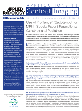 Use of Prohance® (Gadoteridol) for MRI in Special Patient Populations