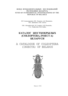 A Catalogue of Coleoptera