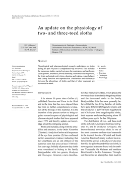 An Update on the Physiology of Two- and Three-Toed Sloths